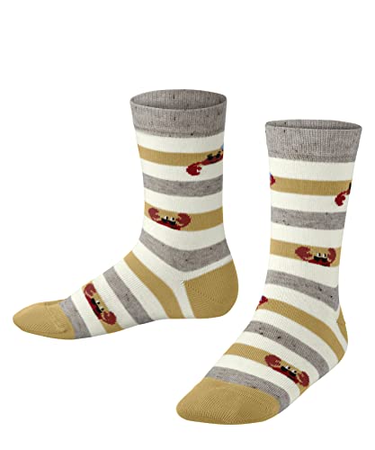 FALKE Uniseks - dzieci Skarpety Crab Stripe K SO Bawełna Wiskoza Jedwab z wzorem 1 Para, Beżowy (Beige Melange 4068), 35-38 (9-12 lata)