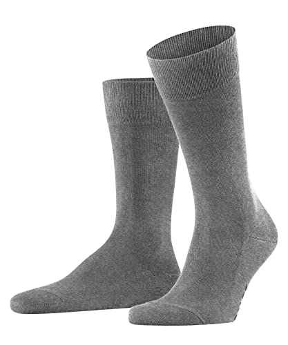 FALKE Mężczyźni Skarpety Family M SO Zrównoważona Bawełna jednokolorowe 1 Para, Szary (Light Grey Melange 3390), 47-50