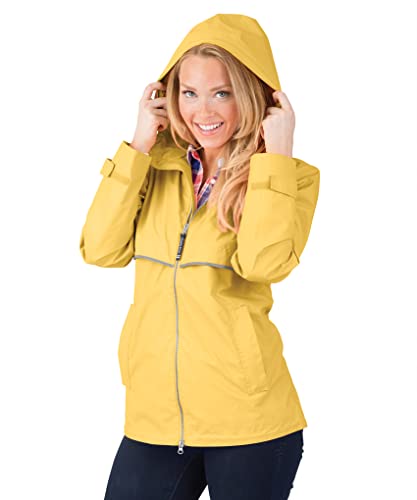 Charles River Apparel Damska kurtka przeciwdeszczowa New Englander Wind & Waterproof (Reg/Ext Sizes), Jaskier odblaskowy, XS