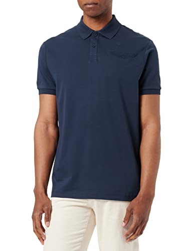 Hackett London Męska koszulka polo AM Emboss BK, niebieska (granatowa), XXL, Niebieski (granatowy), XXL