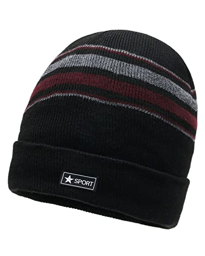 CM-Kid Zimowa czapka beanie, termiczna dzianinowa czapka do biegania, czapka zimowa dla mężczyzn i kobiet, czerwona, czerwony, jeden rozmiar