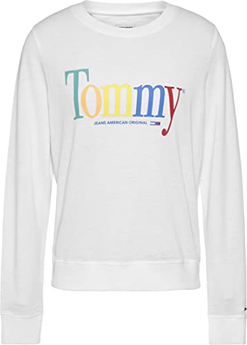 Tommy Jeans Damska bluza Tjw Regular Color Tommy Crew, biały, XXS