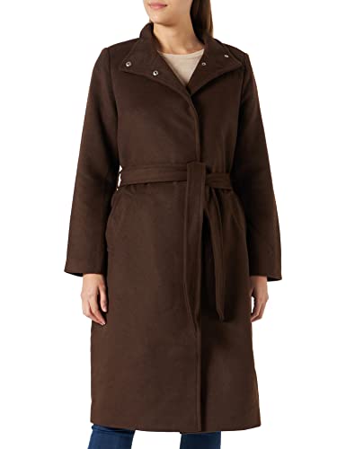 Vero Moda Vmtwodope Vera Długi Wool Coat GA Noos Płaszcz damski, Fasola kawowa/szczegóły: solidna, M