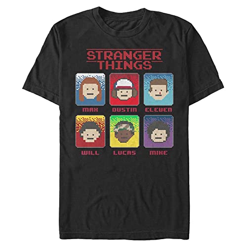 Stranger Things Koszulka męska 8-bitowa Stranger Short Sleeve T-Shirt, czarna, XXL, czarny, XXL