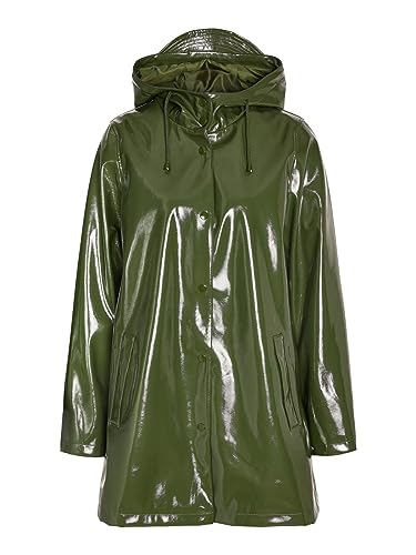 Noisy may Damski płaszcz przeciwdeszczowy NMSKY L/S A-LINE Vinyl Coat NOOS, zielony Kombu, XS, Kombu Green, XS