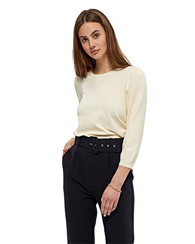 Peppercorn Sweter damski Tana Puffsleeve, Krem perłowy, S