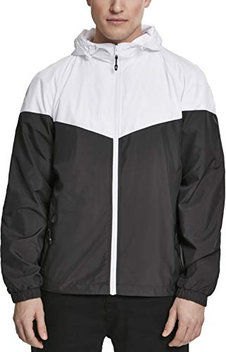 Urban Classics Kurtka męska Windbreaker 2-ton Tech Windrunner, kurtka przejściowa dla mężczyzn w wielu kolorach, rozmiary S - 5XL, White/black, 3XL