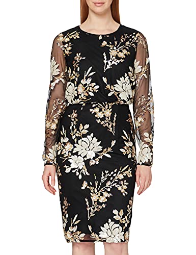 Gina Bacconi Damska sukienka koktajlowa z haftowanymi cekinami, Perła, 36 PL