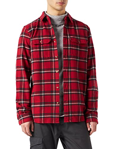 FJÄLLRÄVEN Męska koszula flanelowa Övik M sweter, Czerwony dąb/mgła, S