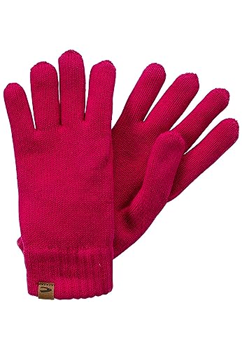 camel active Damskie rękawiczki z dzianiny z podszewką, magenta, M