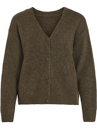 Vila Women's VIJAMINA Oversize L/S Knit kardigan-NOOS kurtka dzianinowa, krokodyle/szczegóły: melanż, M, Krokodyle. Szczegóły: melanż, M