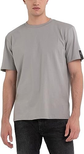 Replay Męski T-shirt z krótkim rękawem, okrągły dekolt, szary (Concrete 599), 3XL, Concrete 599, 3XL