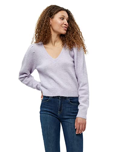 Minus Damski sweter z dzianiny Cansas, pastelowy liliowy, S