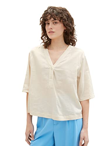 TOM TAILOR Damska 1036703 bluzka, 31649-Ivory ecru, 40, 31649 – kość słoniowa ecru, 40