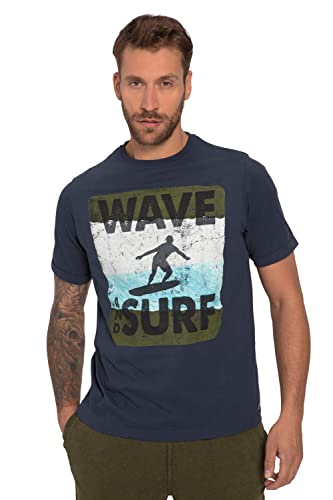 JP 1880, Męski t-shirt z nadrukiem duże rozmiary, Matowy niebieski, 4XL