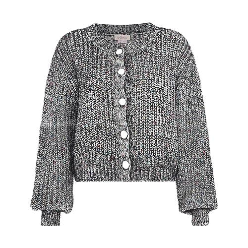 Aleva Damski sweter z dzianiny Lazy Chic z okrągłym dekoltem, czarny, rozmiar M/L, czarny, M