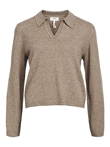 Object Damska koszulka polo z dzianiny, Fossil/Szczegóły: melanż, L