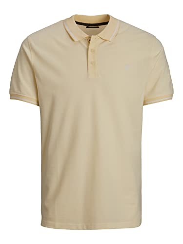 JACK & JONES PLUS Męska koszulka polo Jprbluwin Ss Noos Pls Polo, Pear Sorbet/Szczegóły: biały kolor, 3XL, Pear Sorbet/Szczegóły: z białym, 3XL