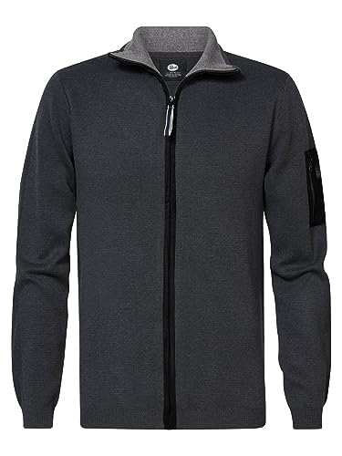 Petrol Industries Men Knitwear Naszyjnik Sweter Sweter męski, Metal szary, XXL