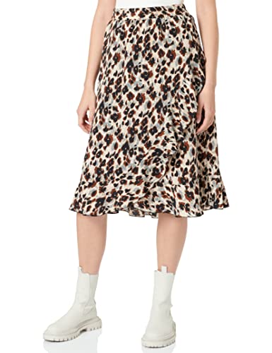ONLY Damska spódnica Onlcarly Flounce Long Skirt WVN, Cloud Dancer/Aop:nature Leo, XS