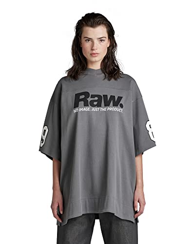 G-STAR RAW Koszulka damska 5XL RAW. Tight Mock v T-Shirt, szara (Granite D275-1468), S, szary (Granite D275-1468), S