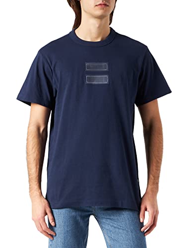G-STAR RAW Męski t-shirt z taśmą szczegółową, Blau (Servant Blue C336-1475), XS