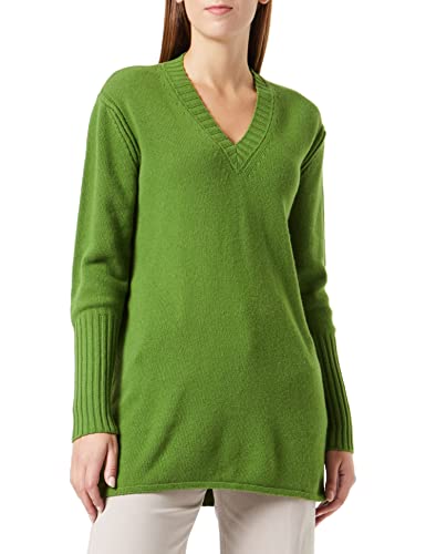 United Colors of Benetton Damski sweter z dekoltem w serek M/L 1244d400m, zielony liść 0w7, M