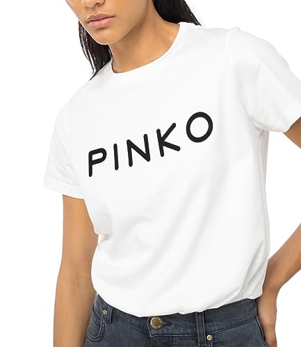 Pinko Koszulka Start Drukuj Koszulka Damska, Z07_biały Jedwab, XS