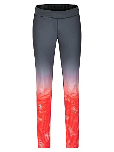 Ziener Damskie spodnie softshellowe NURA, długie spodnie | wiatroszczelne, elastyczne, Ombre.hot red Stripe, 34
