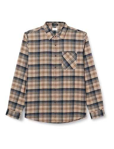 Replay Koszula męska regular fit, 020 piaskowy/niebieski/Lt Blue/Brown, XS