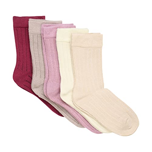 MINYMO Unisex Kids Ankle Bamboo (5-pak) skarpety z wiskozy bambusowej, Orchid Haze, 31, Orchid Haze, 31-34