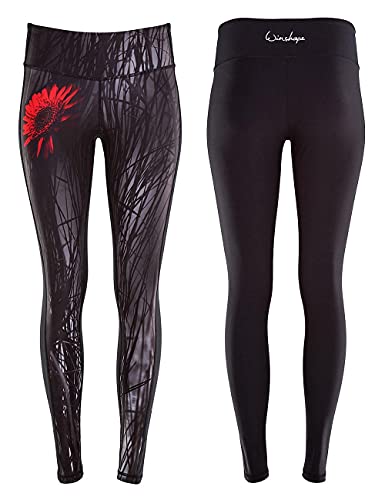 Legginsy damskie WINSHAPE, Czerwona Gerbera, XL