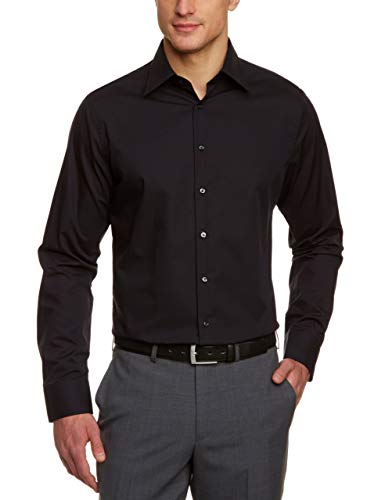 Blacke Rose męska koszula biznesowa z długim rękawem KENT SR, Czarny (czarny 84), 37