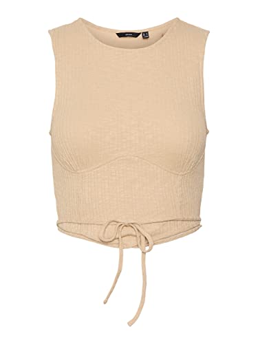 VERO MODA Women's VMCAMMA SL Crop JRS Top, Irish Cream, XS, Irish Cream, XS