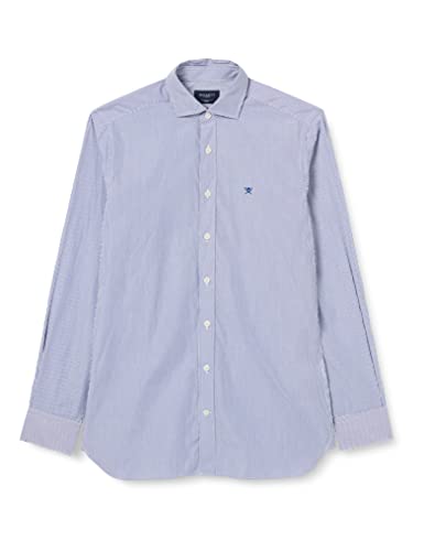 Hackett London Koszulka męska Essential Bengal Str, Biały/niebieski, S