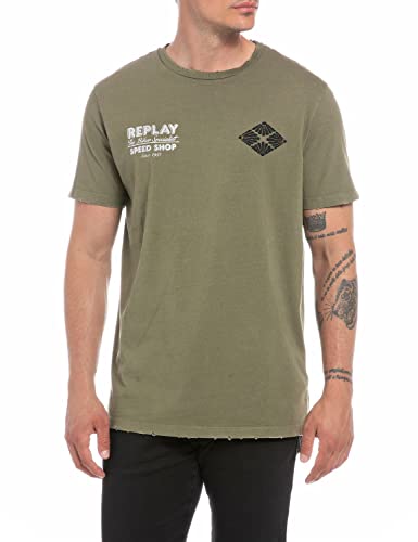Replay Męski T-shirt M6499, 833 Light Military, L, 833 Light Military, L
