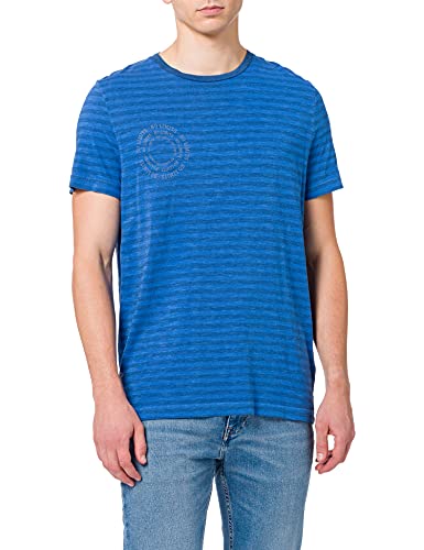 camel active Męski T-shirt, niebieski (Strong Blue), XL