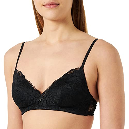 Women'secret Biustonosz Trójkątny, Koronka, Kobieta, Czarny, 100C