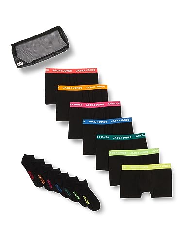 Bestseller A/S Jacsolid Jay Travelkit męskie bokserki i skarpety zestaw, Czarny/opakowanie: czarny - czarny - czarny - czarny - czarny, XL