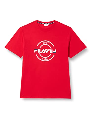 FILA Męski T-shirt SIMI Graphic T-Shirt, True Red, XS, czerwony (True Red), XS