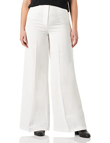 Pinko Puritano damskie spodnie wiskozowe lniane spodnie, Z07_biały jedwab, 14, Z07_biały jedwab, 68