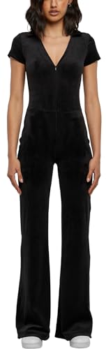 Urban Classics Damski aksamitny kombinezon damski, czarny, 3XL