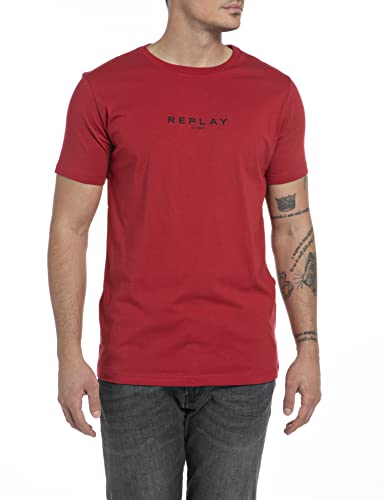 Replay Męski T-shirt M6138L.000.2660, 665 Chili RED, S