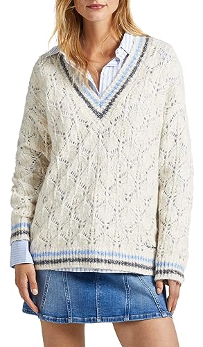 Pepe Jeans Koszulka damska Eve, beżowy (kość słoniowa), XS