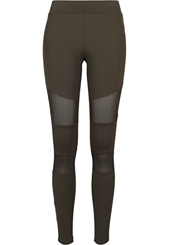 Urban Classics Dziewczęce legginsy Tech Mesh, Darkolive, 158/164 cm