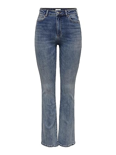 ONLY Damskie spodnie jeansowe ONLMILA HW Flared DNM BJ13994 NOOS ze stretchem, Medium Blue Denim, 32/30, Medium Blue Denim, 32W / 30L