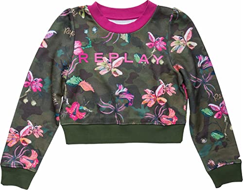 Replay Bluza chłopięca, 010 Mimetic/Flowers Military, 4 lat