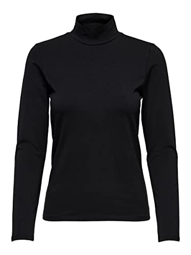 ONLY Damska koszulka z długim rękawem Onllive Love L/S Highneck JRS Noos, czarny, XL