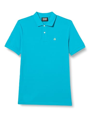 Scotch & Soda Męska koszulka polo Classic Organic Pique, Turquoise 0508, XL