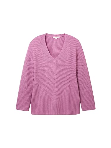 TOM TAILOR Damski sweter plus size, 33963 - Mauvy Plum Melange, 44